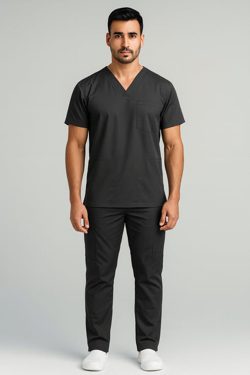 Men's V-Neck Utility Scrub – Multi-Pocket